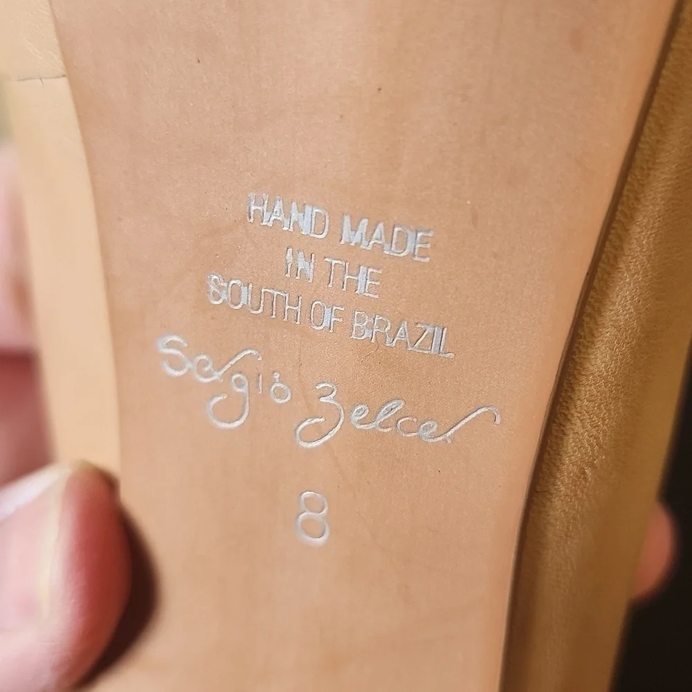 Sergio Zelcer hand-made leather platform pumps size 8 EUC nude